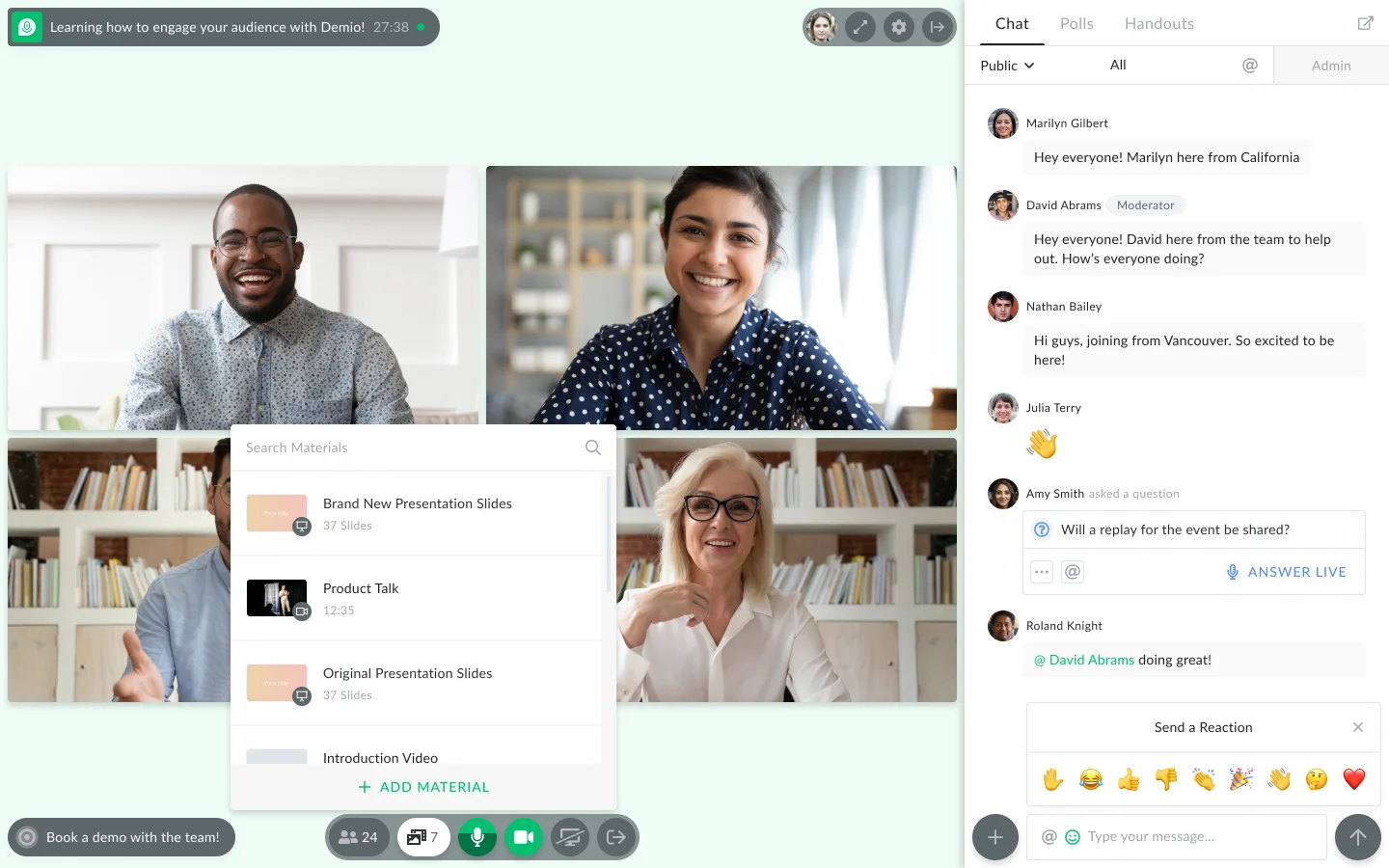 Demio webinar room