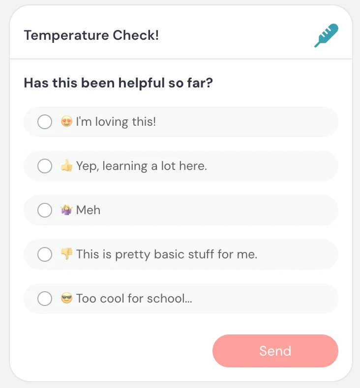 Temperature check poll interaction