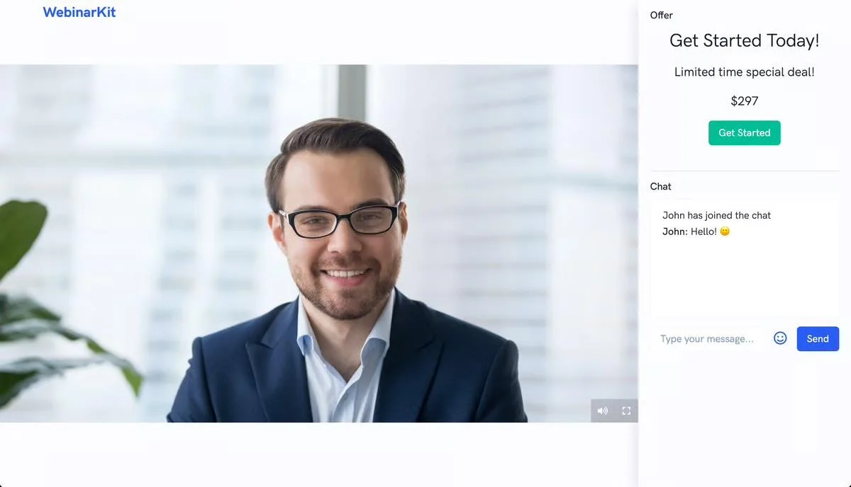 WebinarKit evergreen webinar software platform interface
