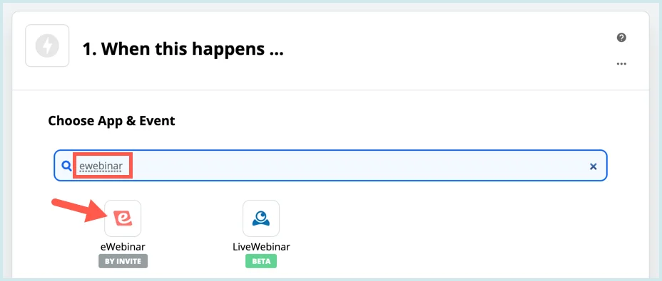 Screenshot 4 for How can I use Zapier to integrate eWebinar with other products?