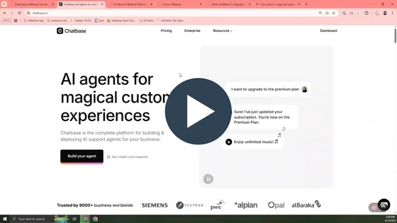 Chatbase training starting on Chatbase landing page 