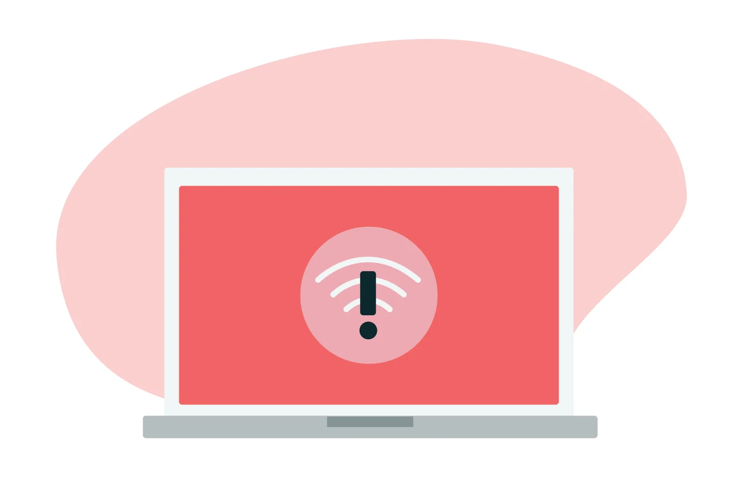 A graphic with a X over a computer screen displaying technical difficulties