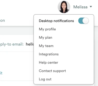 Desktop notification