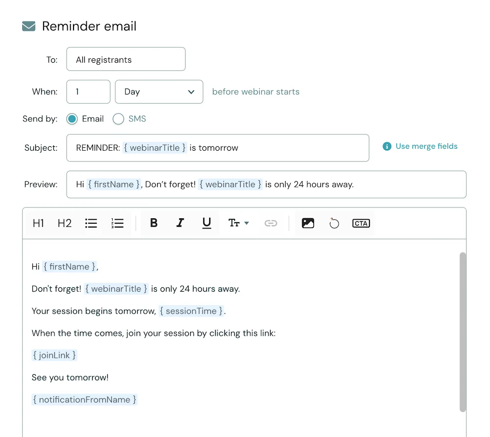 notifications - editor