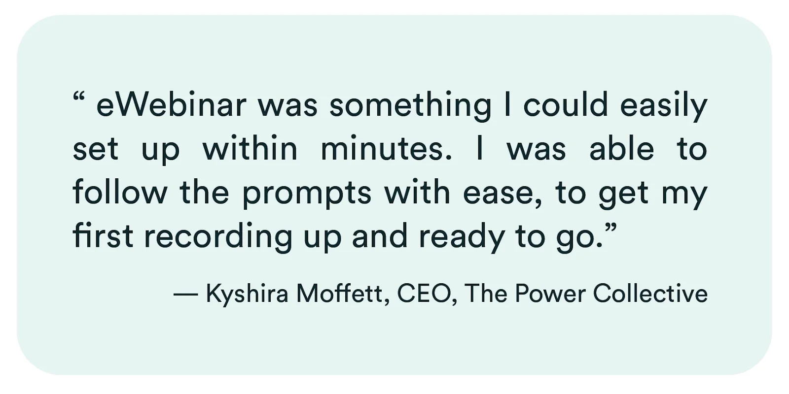 Kyshira Moffett eWebinar testimonial