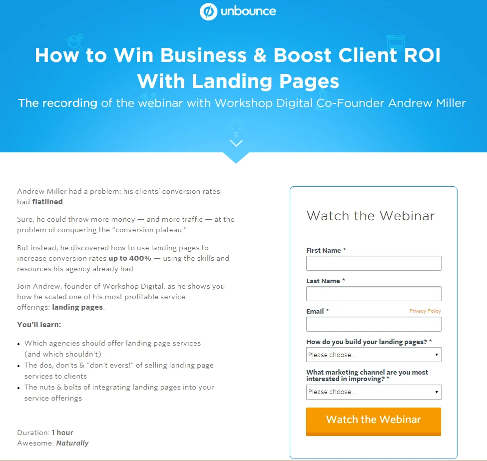 Unbounce Landing Pages