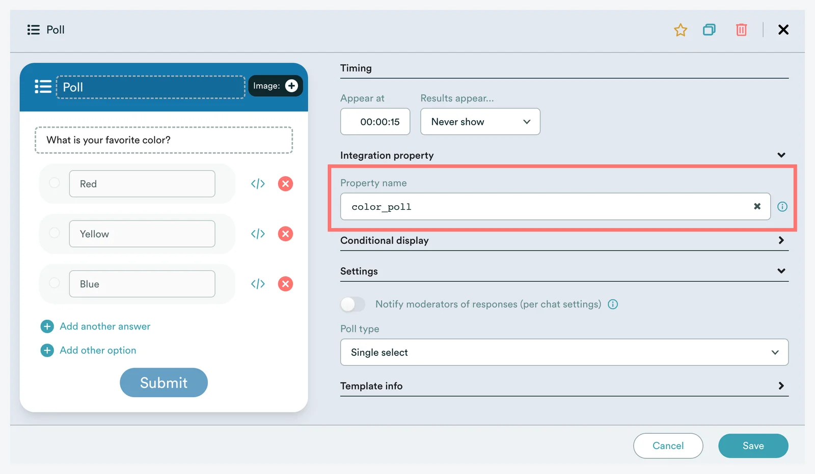 Screenshot 2 for What are properties in eWebinar and what can I do with them?