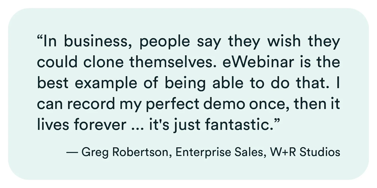 W+R Studios eWebinar testimonial