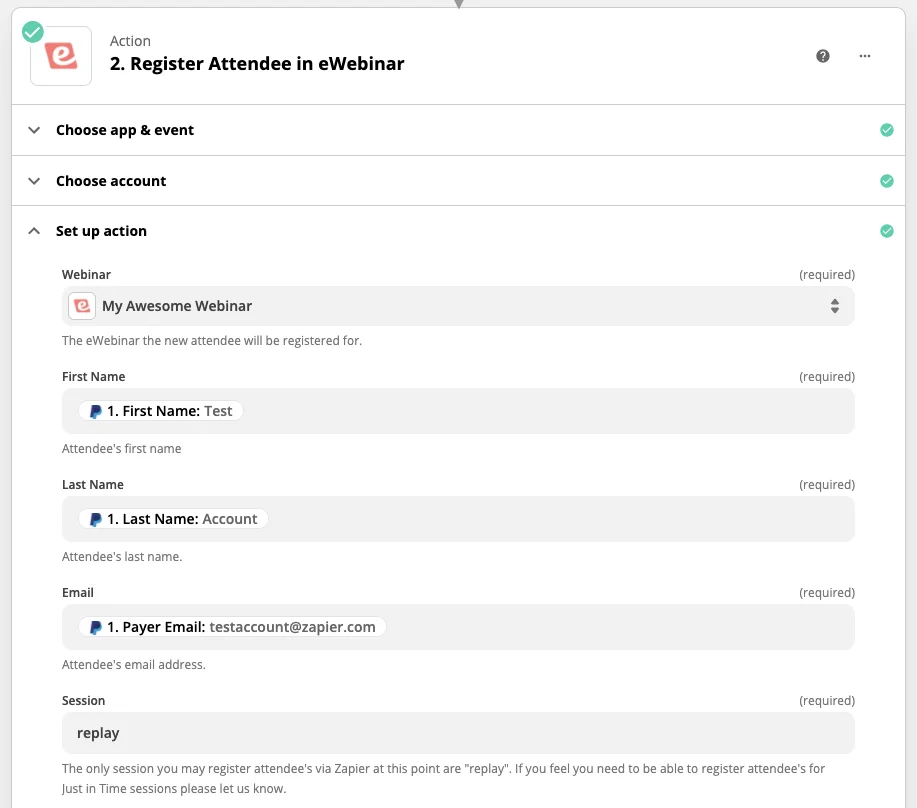 Screenshot 5 for How do I set up my eWebinar so people must purchase it via a third-party payment processor, like PayPal, before attending?