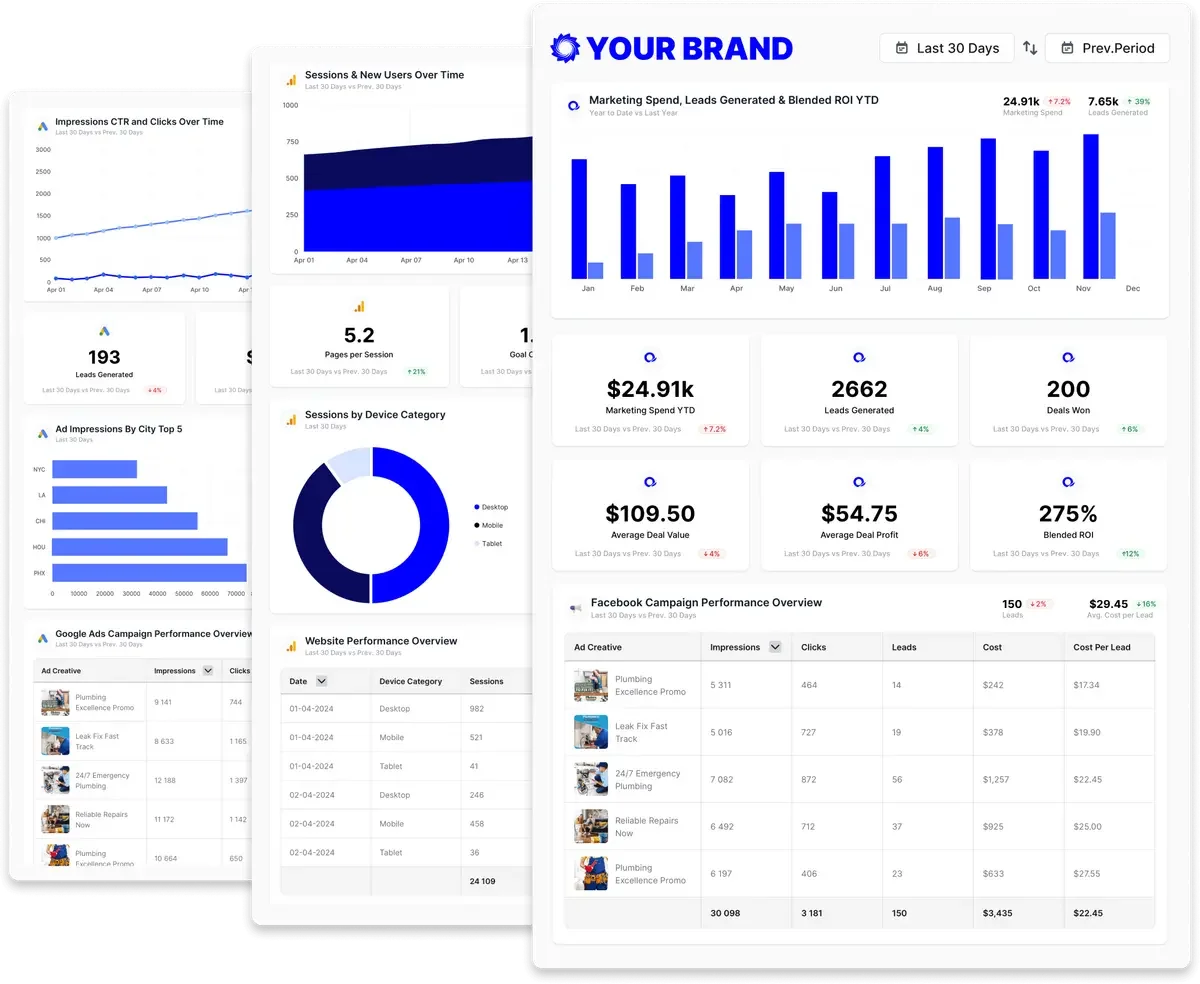 Wista's marketing dashboards with graphs and performance metrics.