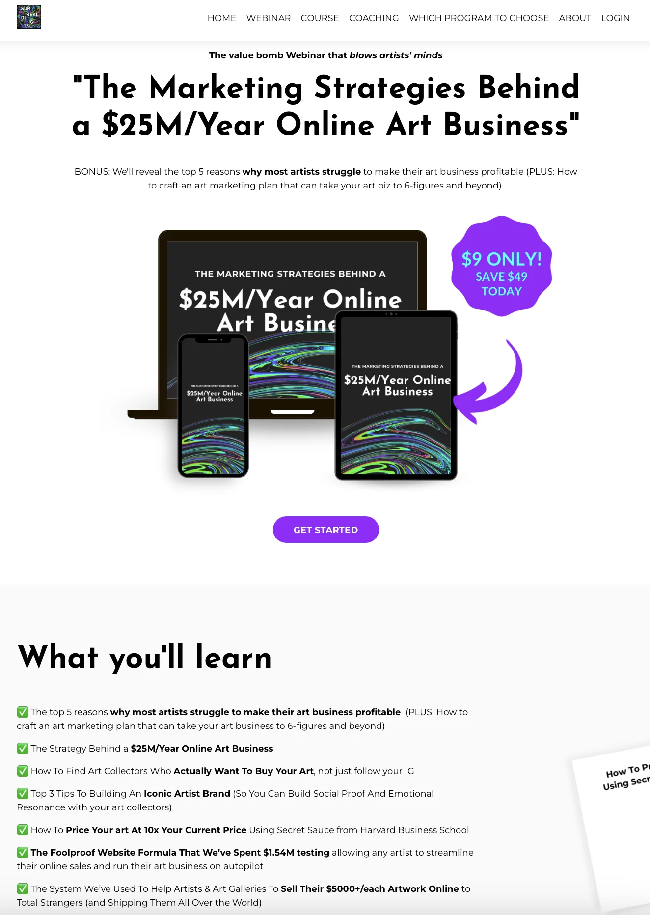 Surreal-Digital-webinar-landing-page
