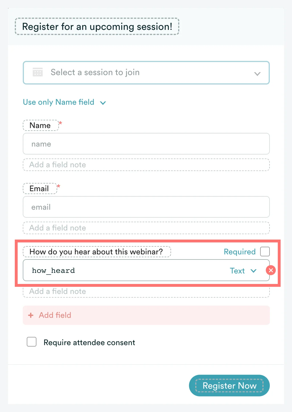 Screenshot 1 for What are properties in eWebinar and what can I do with them?
