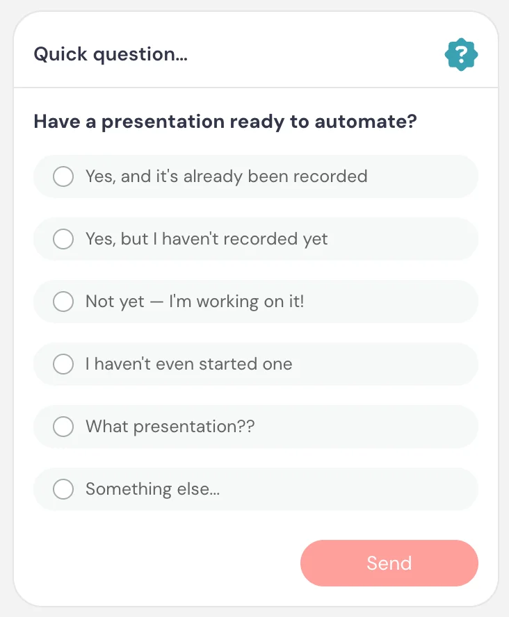 Quick question poll interaction
