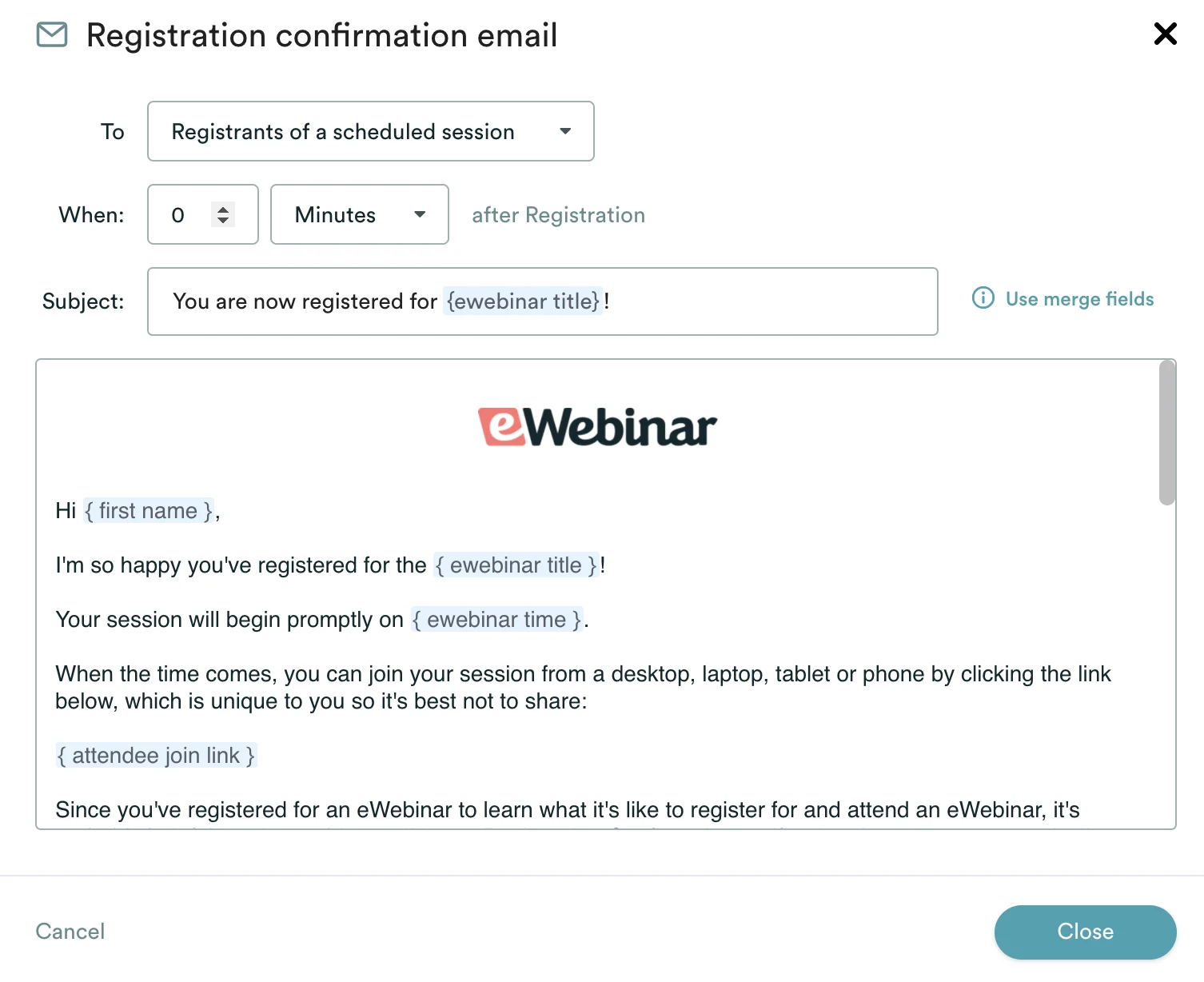 Email modal image
