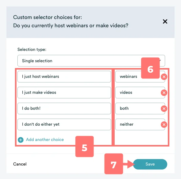 Screenshot 5 for What is conditional display logic and how do I set it up for the interactions in my eWebinar?