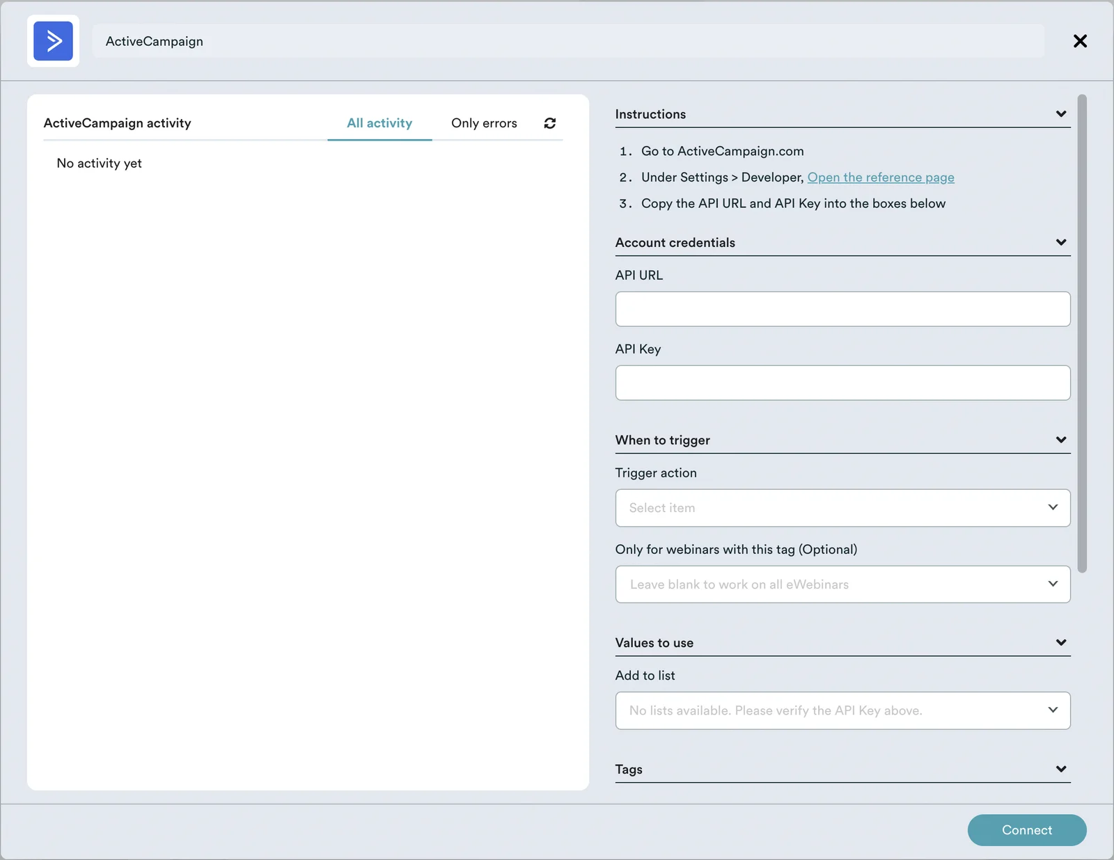 Screenshot 2 for How do I integrate eWebinar with my CRM?