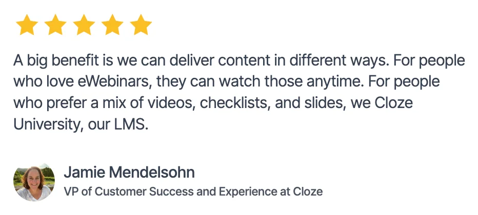 Jamie Mendelsohn on using eWebinar to deliver content alongside LMS