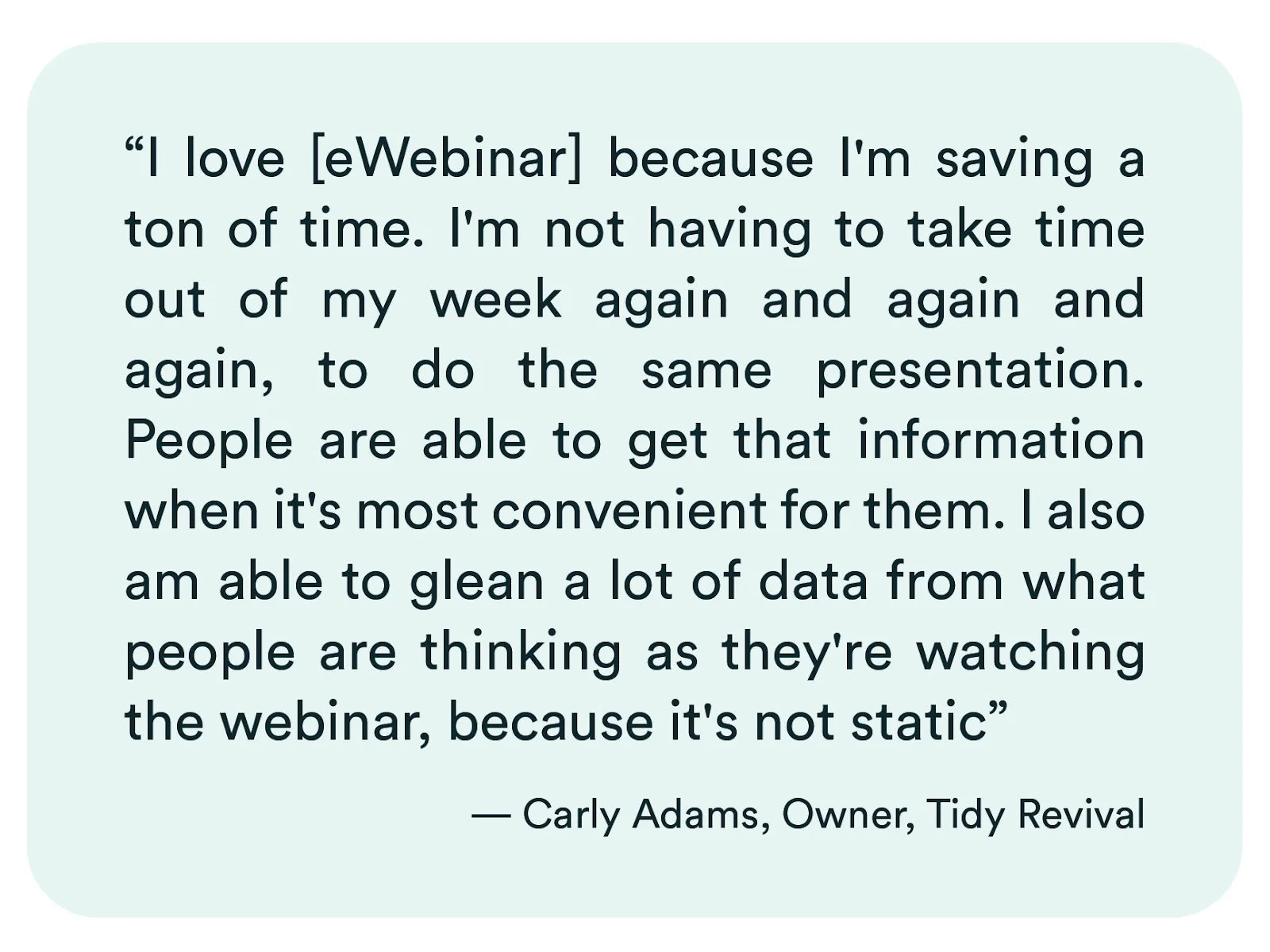 Carly Adams testimonial