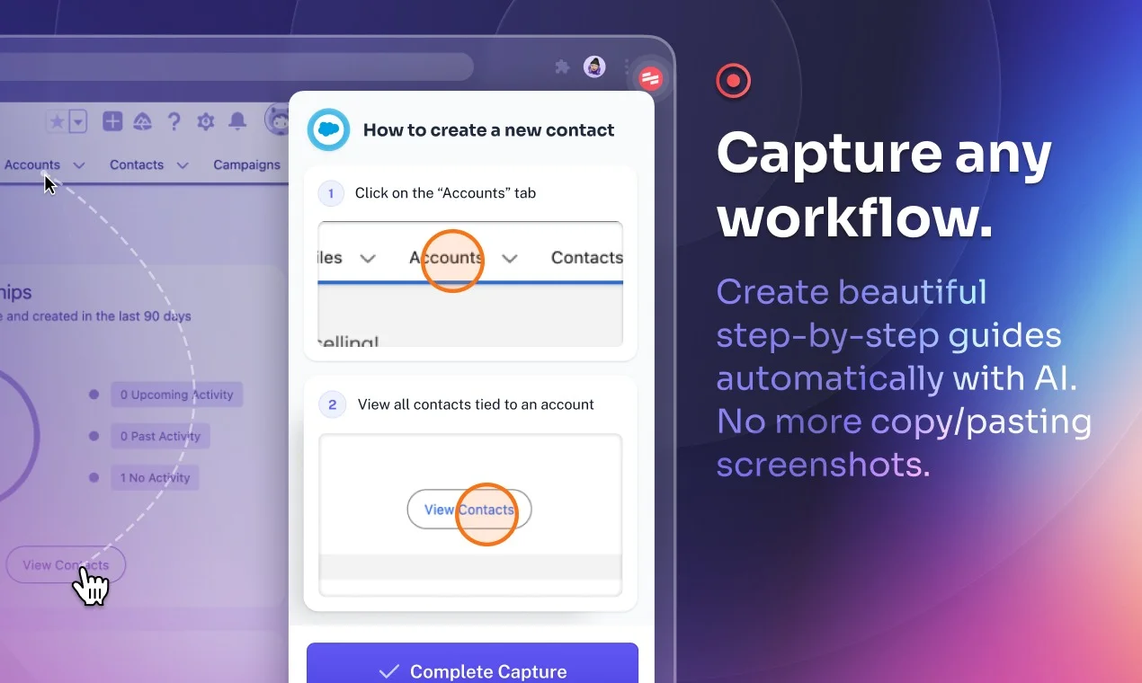 Scribe promo around capturing workflows example