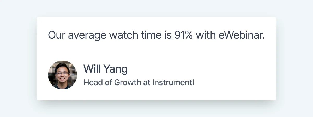 Review by Will Yang on engagement (shortened)