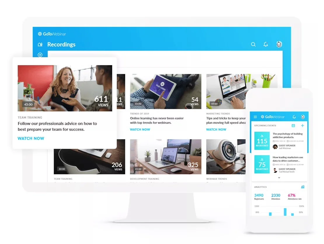 GoTo Webinar dashboard