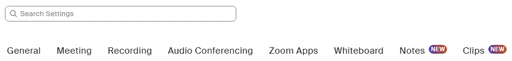 Zoom-settings-navigation-bar