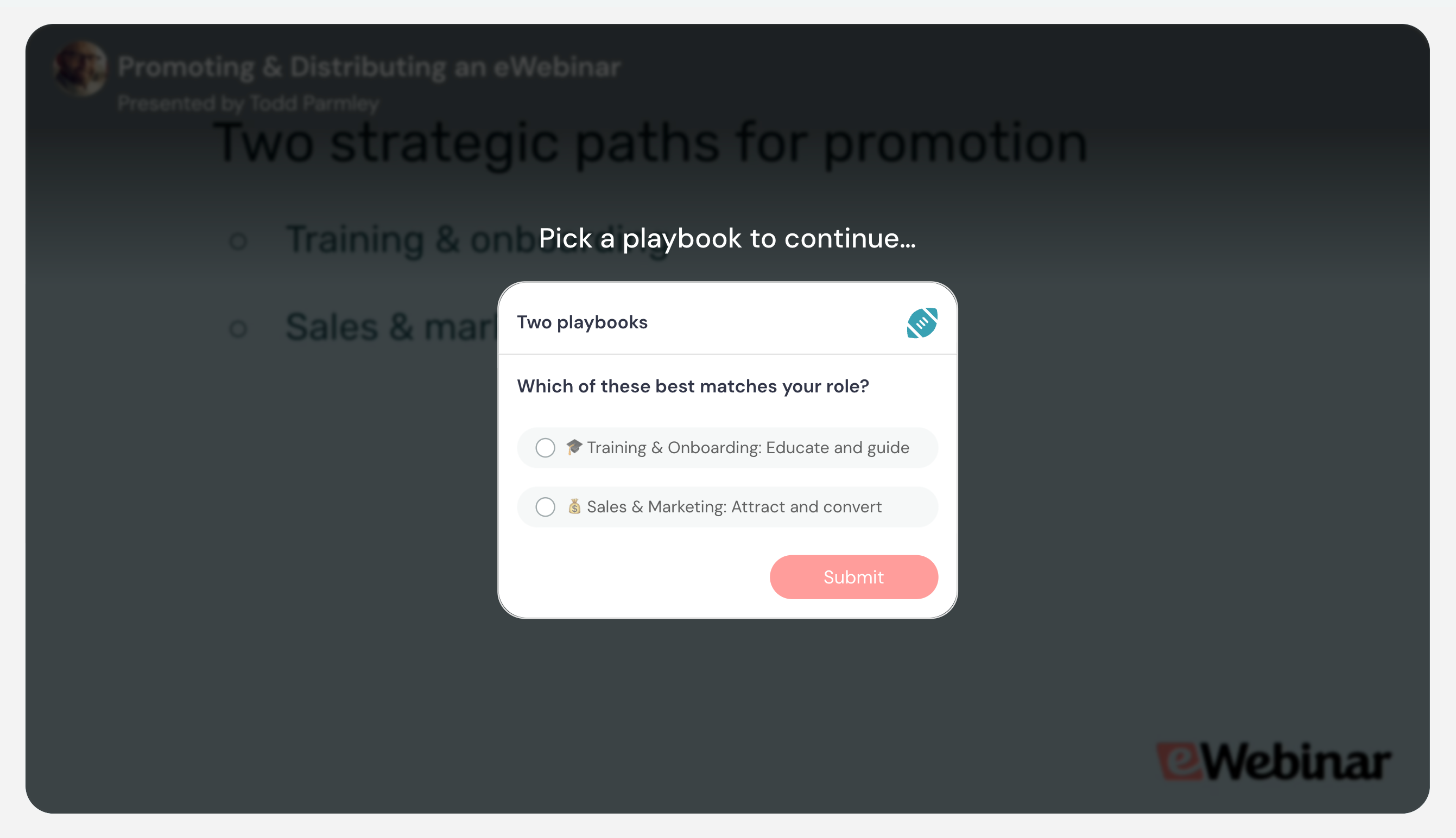 Required poll interaction shown to an attendee