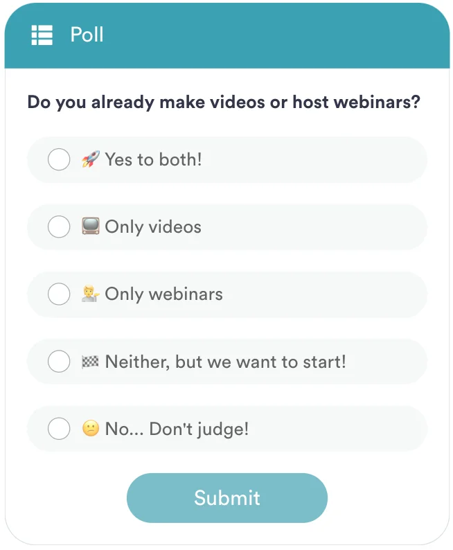 Poll from eWebinar demo