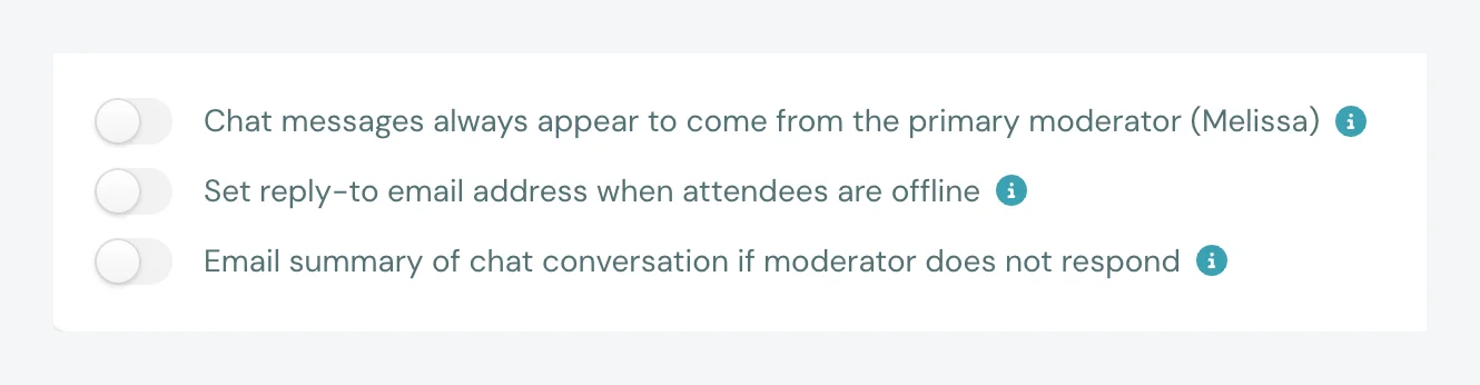 moderator settings
