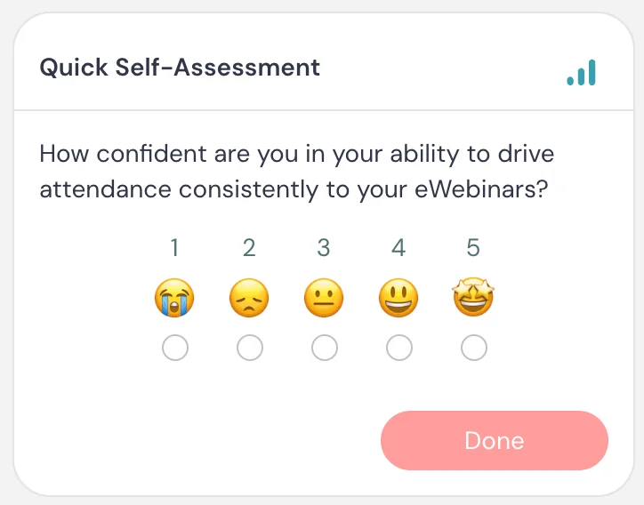Quick self-assessment feedback interaction