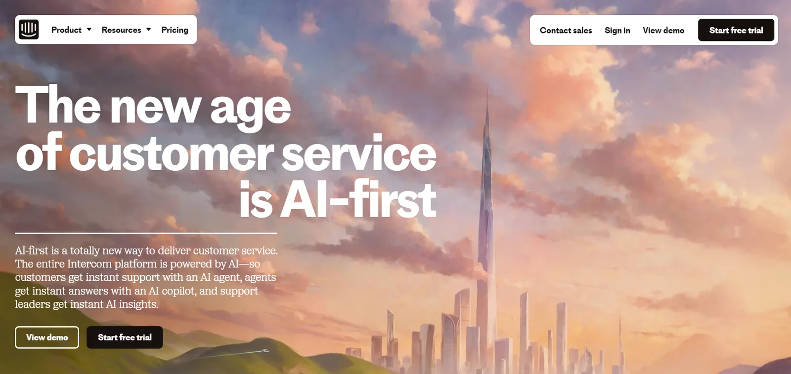 Intercom-homepage