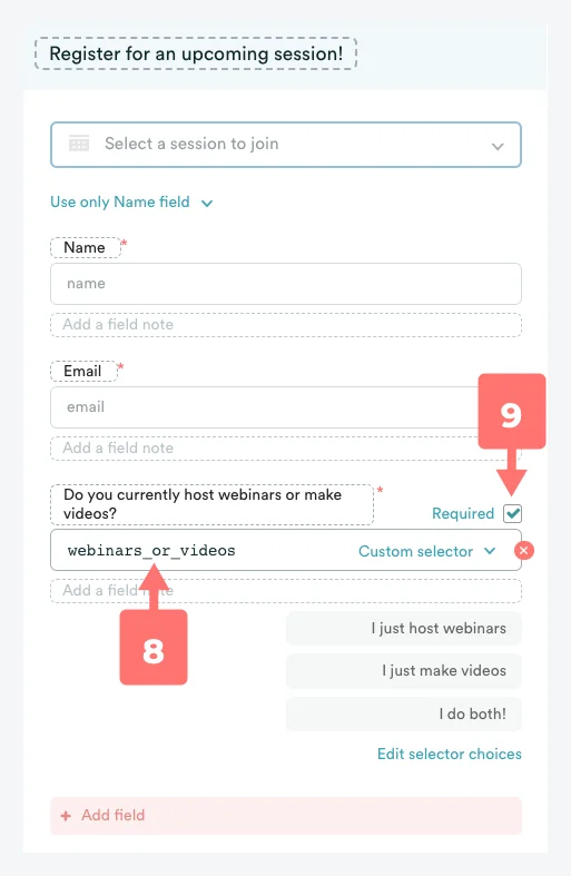 Screenshot 6 for What is conditional display logic and how do I set it up for the interactions in my eWebinar?