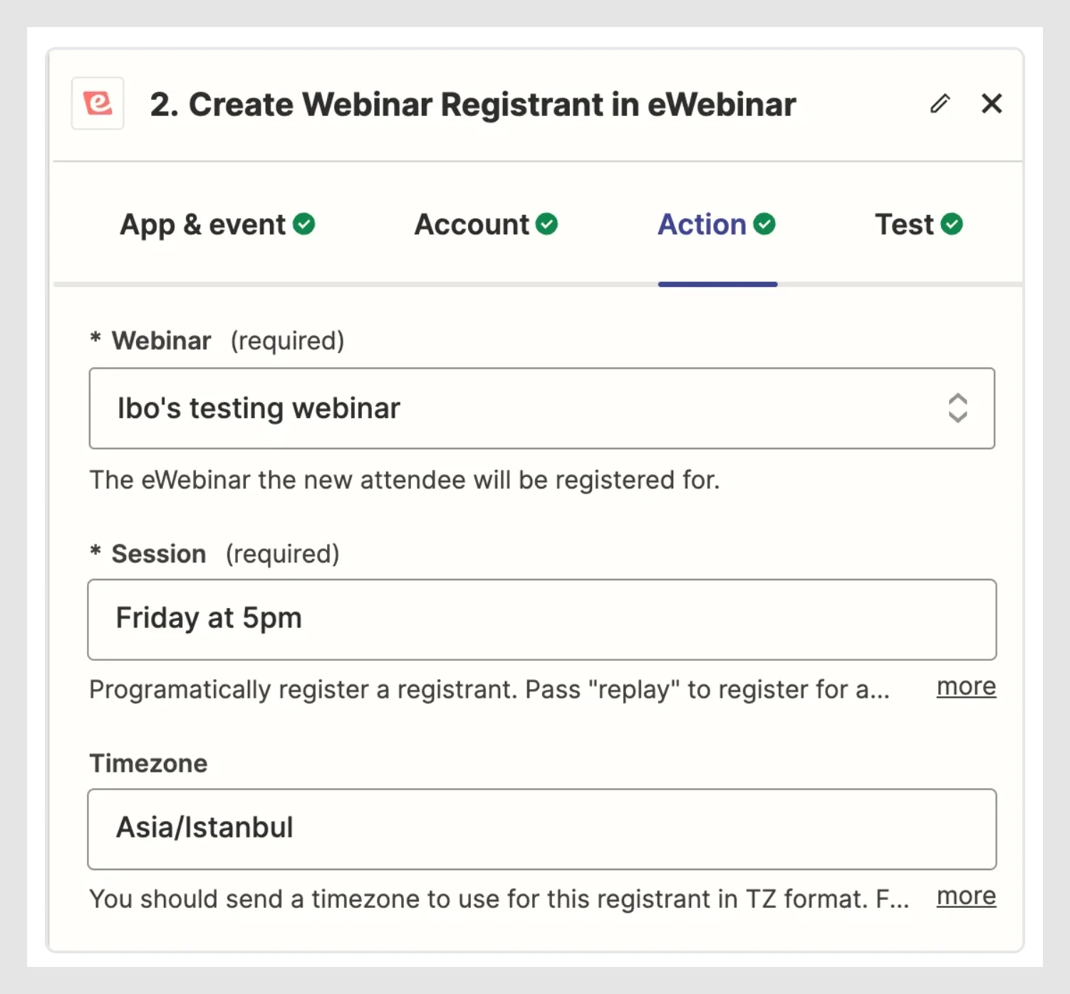 Auto-registration via Zapier