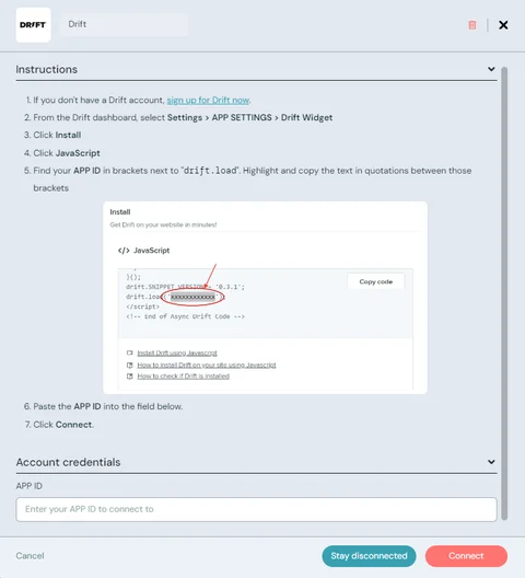 Drift-integration-modal