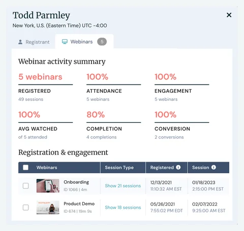 Consolidated universal registrant record