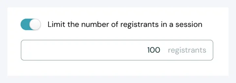 Registration limit settings
