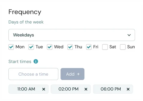 Recurring eWebinar schedule settings