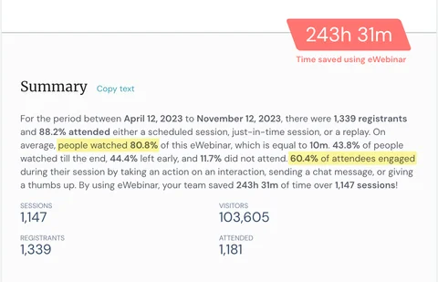 An attendee responding to an interaction during an eWebinar