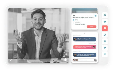 Man presenting sales demo with eWebinar