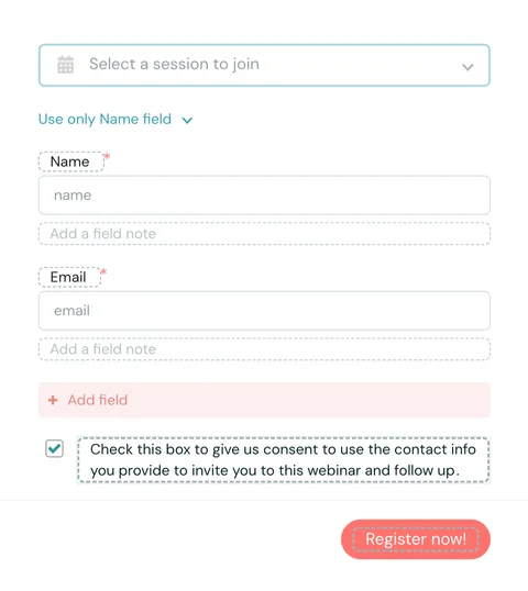 Customizing an eWebinar registration form