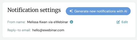 AI-generated eWebinar notification emails