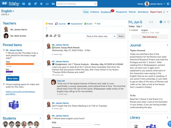 Edsby dashboard