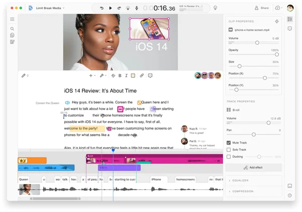 Descript editor