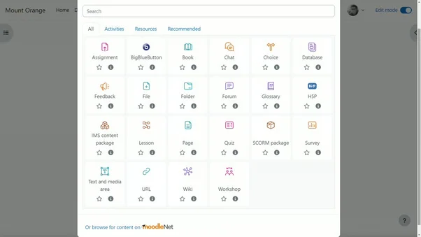 Moodle LMS creation process