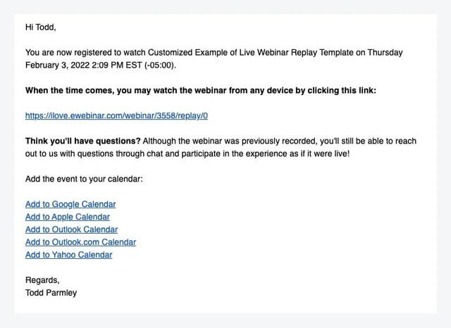 replay-template-confirmation email