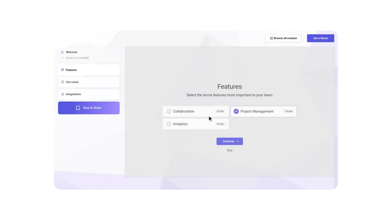 Walnut personalized demo creation platform dashboard
