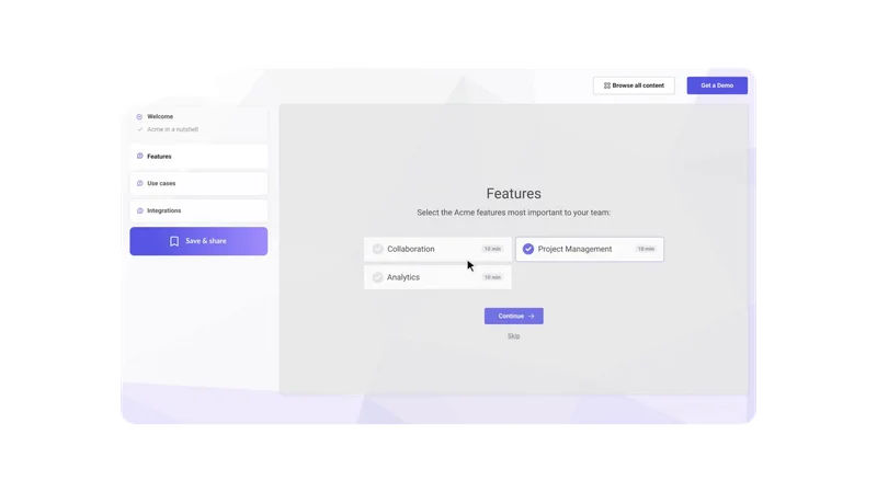 Walnut personalized demo creation platform dashboard