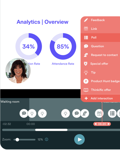 eWebinar's interactions editor