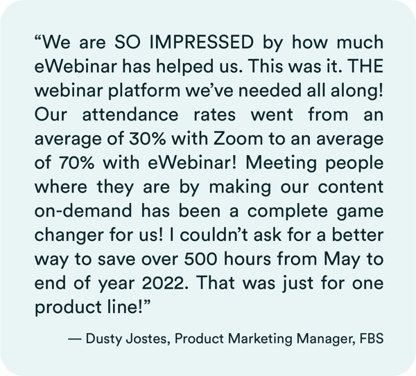 Dusty Jones Quote, Product Marketing Manager, FBS