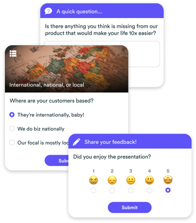 eWebinar's interactions: question, poll, and feedback